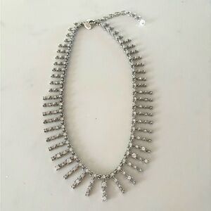 JOAN RIVERS•silver crystal short statement necklace NWOT